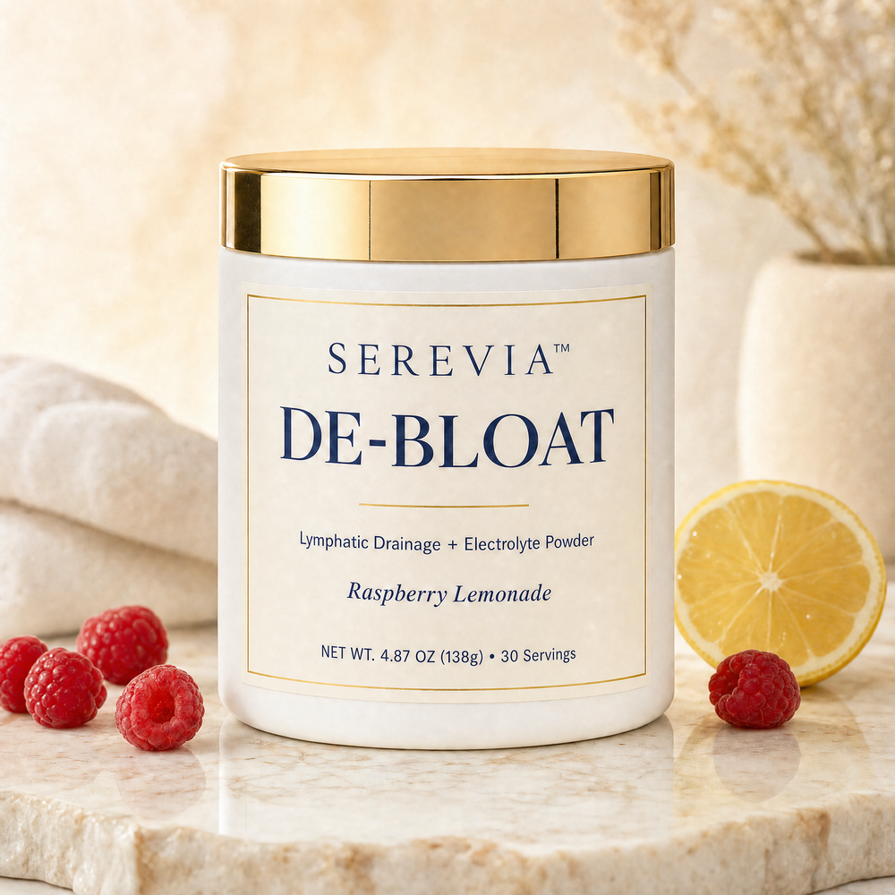 Serevia De-Bloat Lymphatic Drainage Powder, Raspberry Lemonade, 30 servings