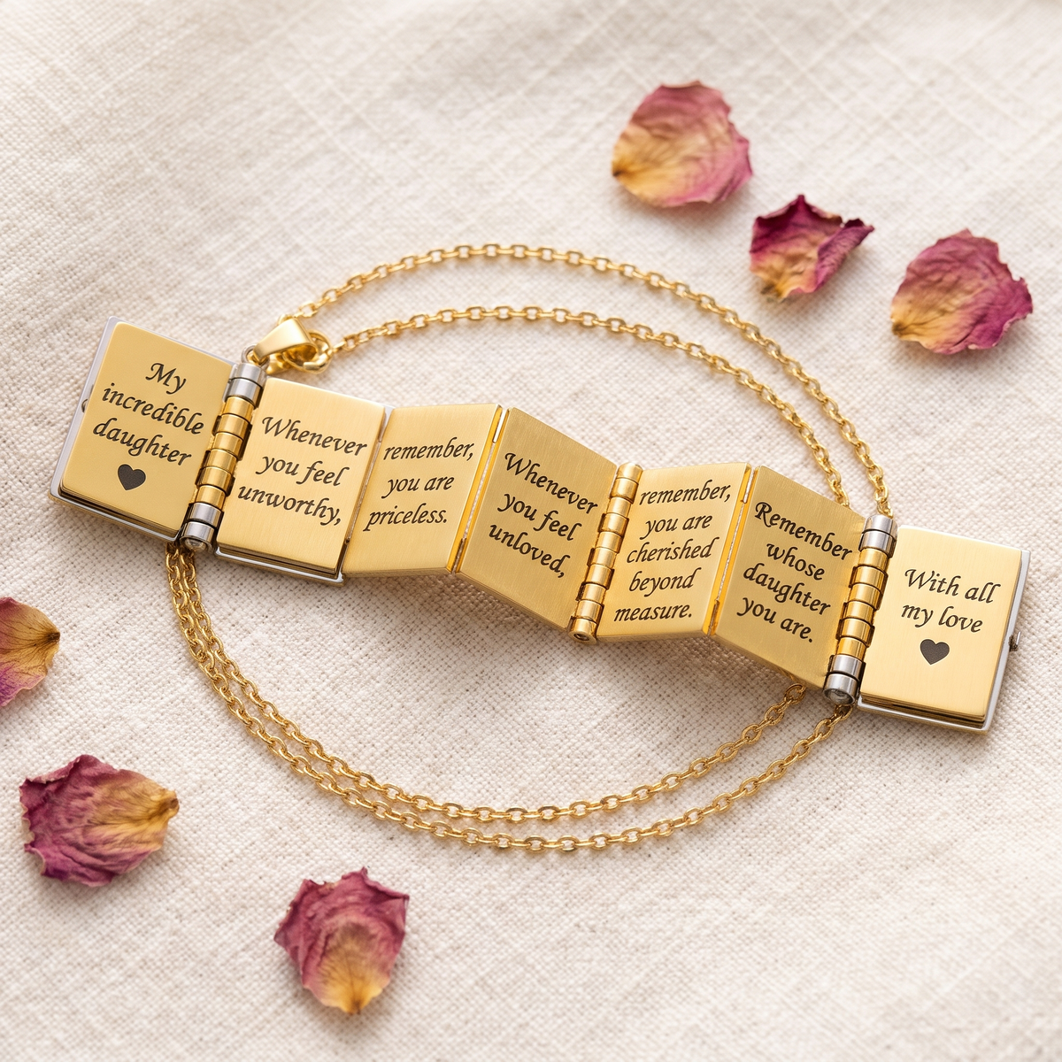 Every page of the locket unfolded