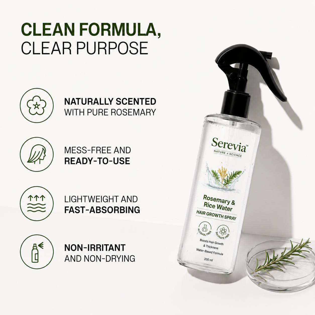 Rosemary & Rice Water Hair Growth Spray